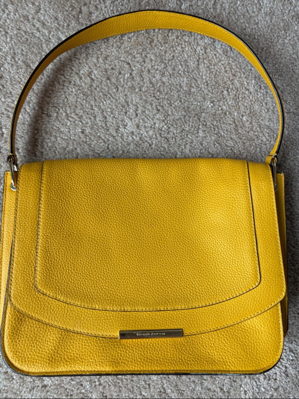 kate spade Yellow Pebbled Leather Shoulder Bag
